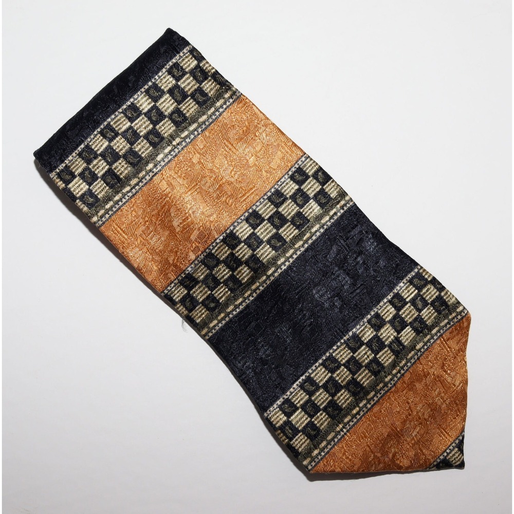 Perry Ellis Portfolio Men's 100% Silk Made In USA Geometric‎ Tie Necktie